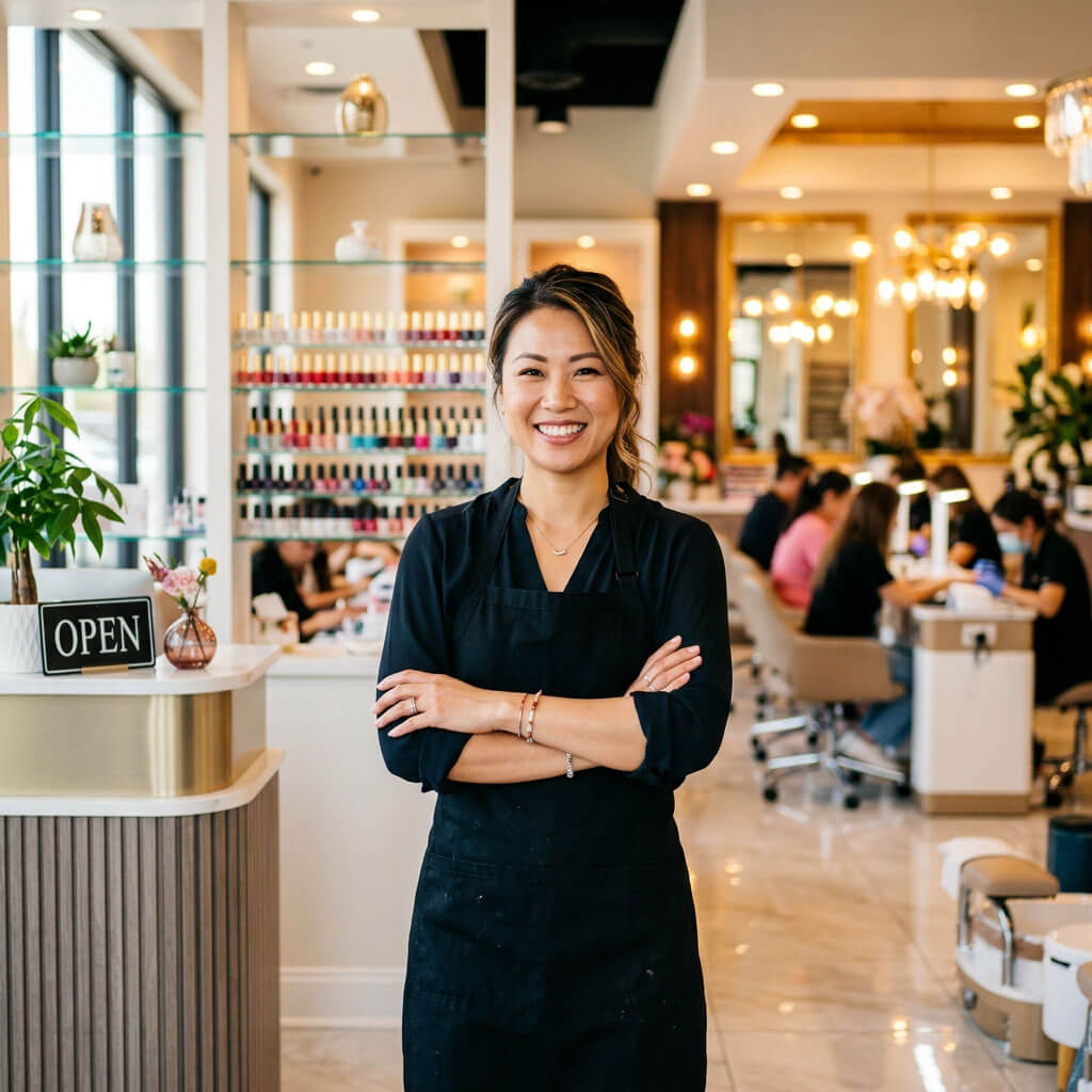 Happy Nail Salon Owner