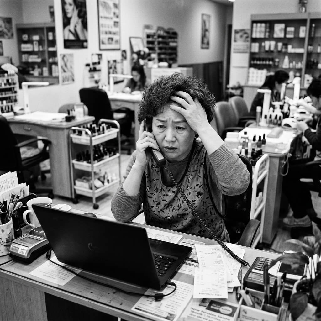 Stressed Nail Salon Owner