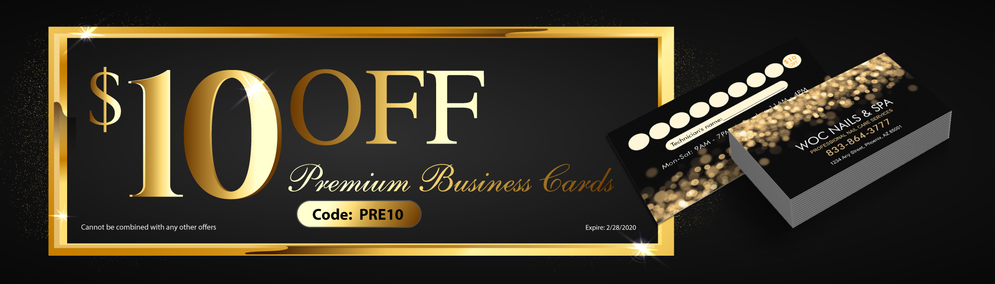 $10 OFF Premium Business Cards