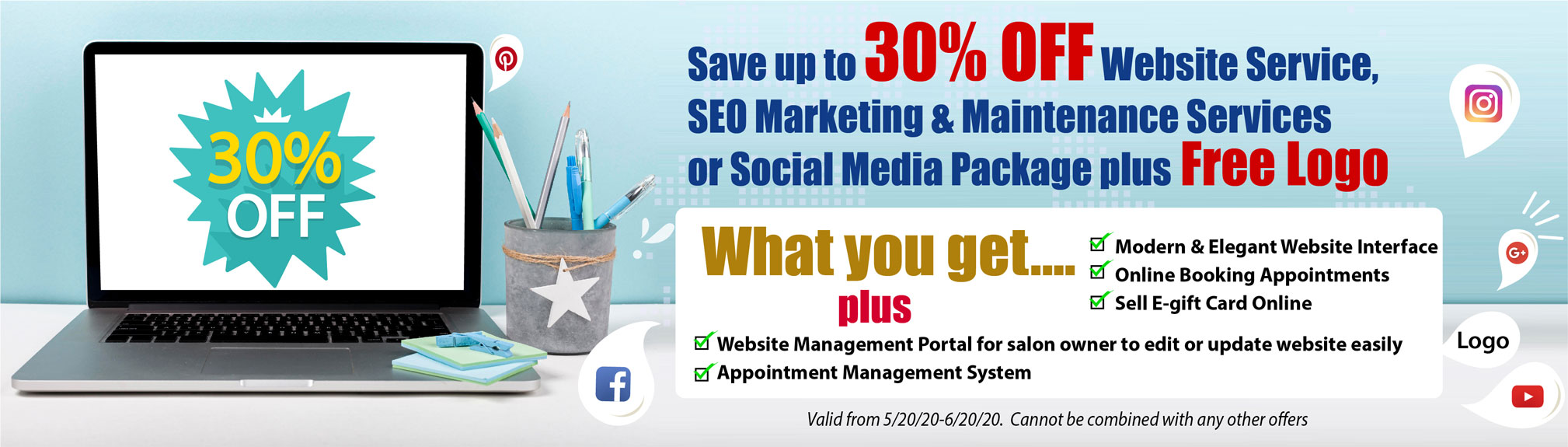 Save up to 30% OFF Website Services
