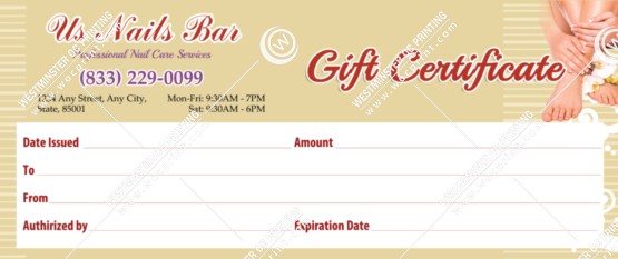 GC-01B - Regular Gift Certificates