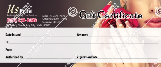 GC-05B - Regular Gift Certificates
