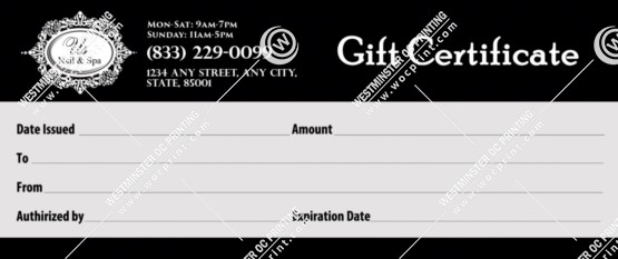 GC-07B - Regular Gift Certificates