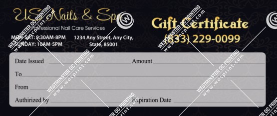 GC-16B - Regular Gift Certificates