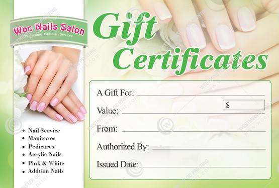 SGC-19B - Standard Gift Certificates
