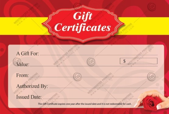 SGC-20B - Standard Gift Certificates