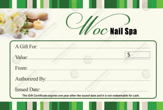 SGC-21B - Standard Gift Certificates