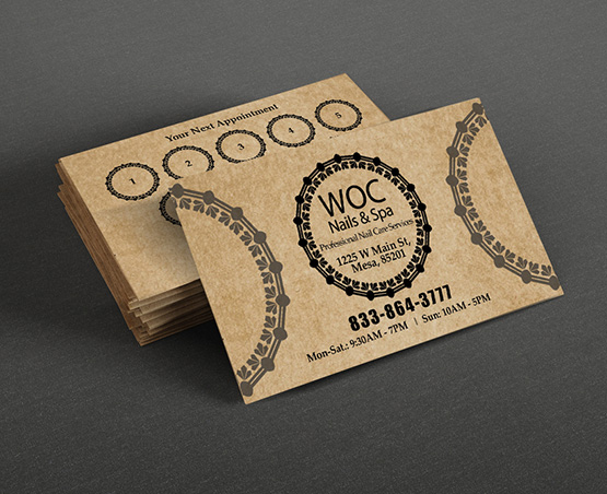 nails-salon-premium-brown-kraft-business-cards-bkbc-01 - Brown Kraft Business Cards - WOC print