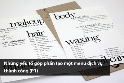 Những yếu tố góp phần tạo một menu dịch vụ thành công (P1)