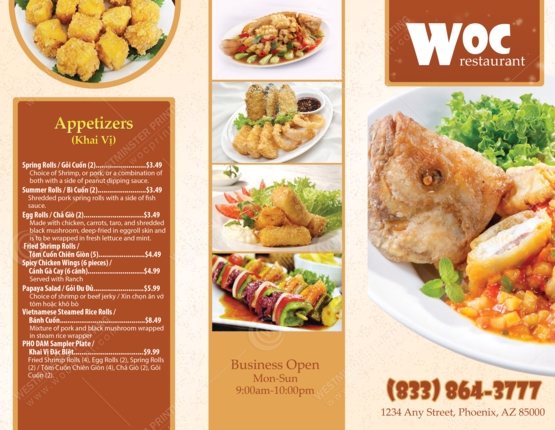 BR-500 - Restaurant Brochures