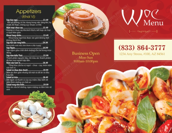 BR-501 - Restaurant Brochures