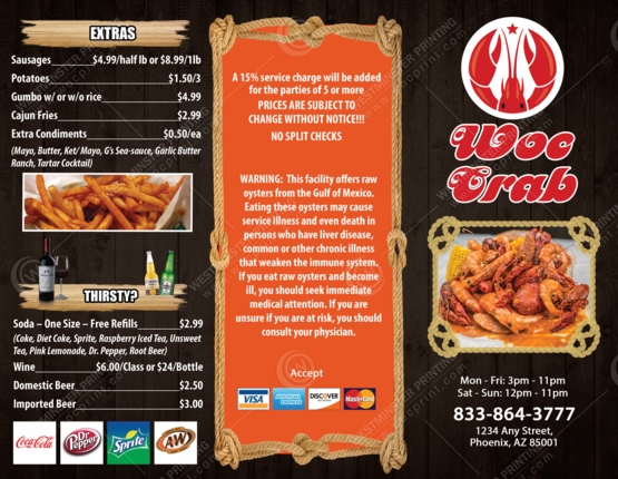 BR-503 - Restaurant Brochures