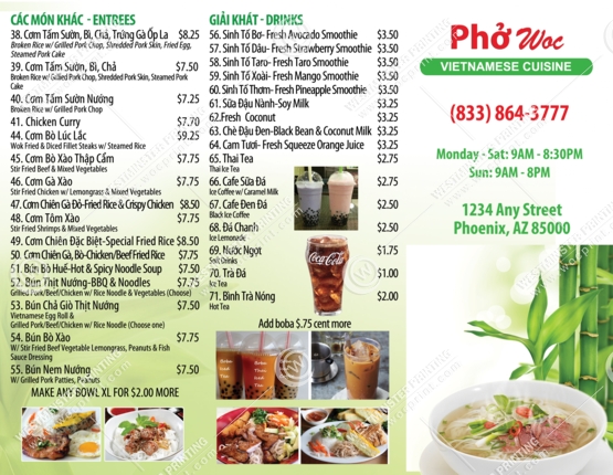 BR-506 - Restaurant Brochures