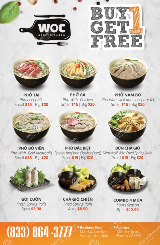 RFL-01B - Restaurant Flyers