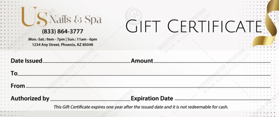 GC-21B - Regular Gift Certificates