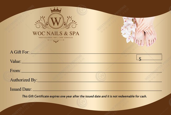 SGC-23B - Standard Gift Certificates