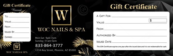 PGC-89B - Premium Gift Certificates