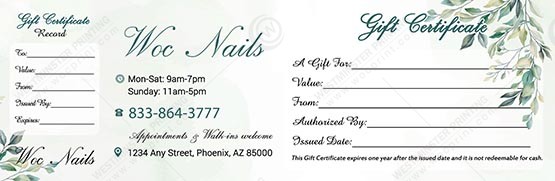 PGC-91B - Premium Gift Certificates