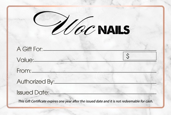 SGC-25B - Standard Gift Certificates