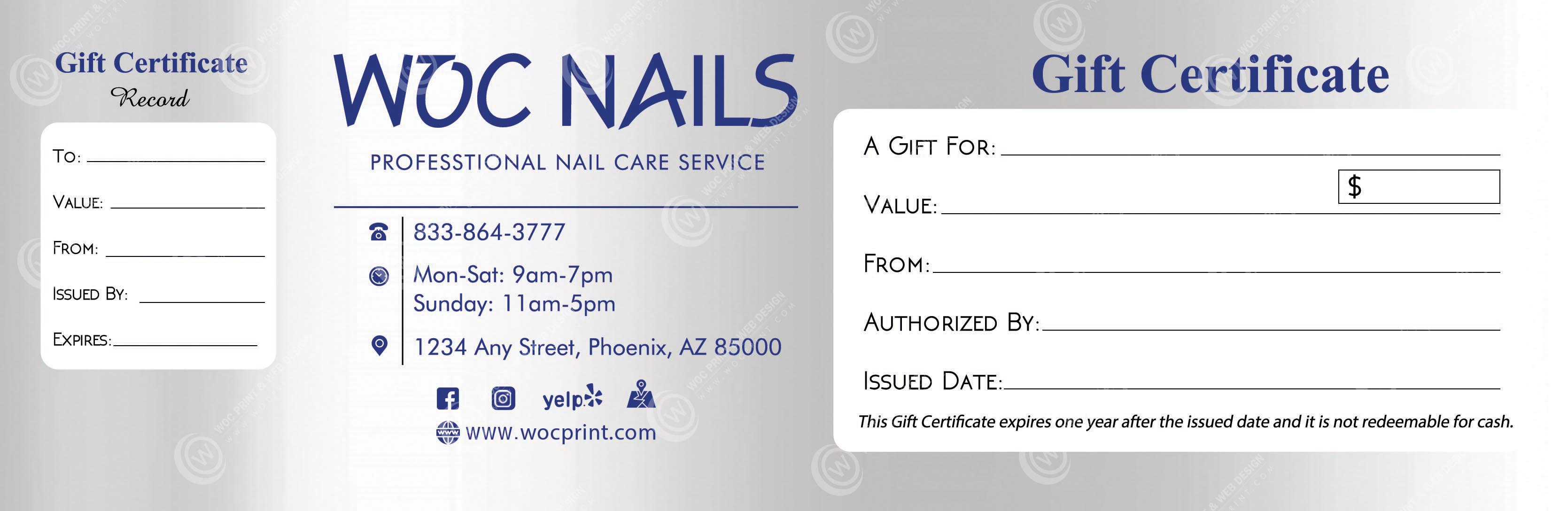 PGC-99B - Premium Gift Certificates