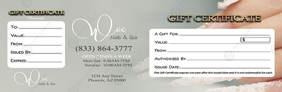 PGC-102B - Premium Gift Certificates