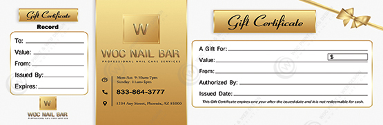 PGC-107B - Premium Gift Certificates