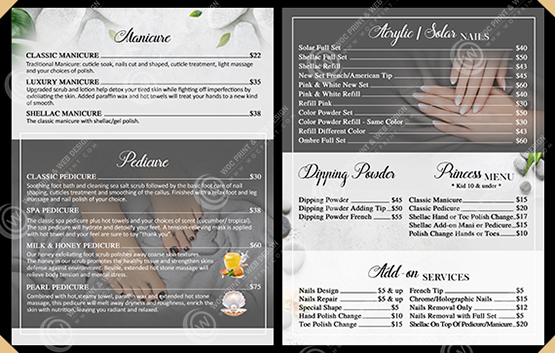 MN-102B - Clear Cover Menus 4 view