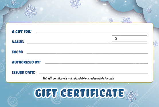 SGC-29B - Standard Gift Certificates
