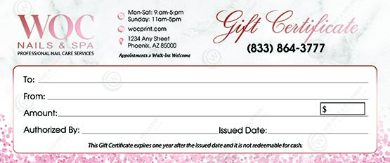 GC-30B - Regular Gift Certificates