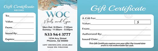 PGC-122B - Premium Gift Certificates