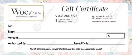 GC-33B - Regular Gift Certificates