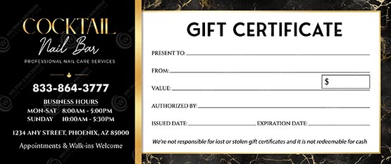 GC-37B - Regular Gift Certificates