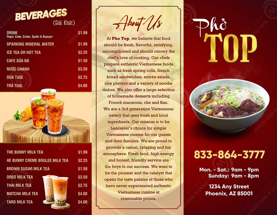 BR-516 - Restaurant Brochures