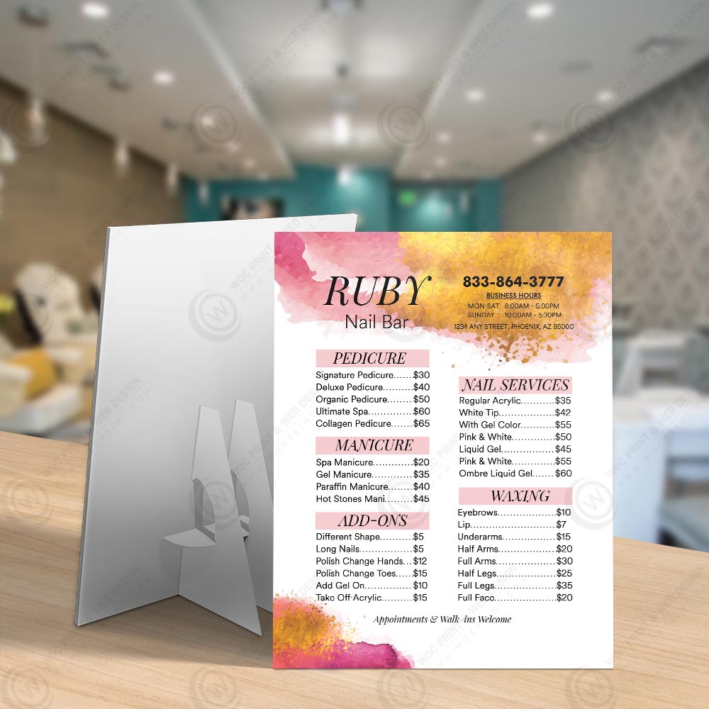 nails-salon-table-top-menu-ttm-04 - Tabletop Menu For Hair - WOC print