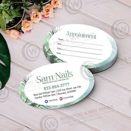 nails-salon-oval-business-card-socb-01 - Oval Business Card - WOC print