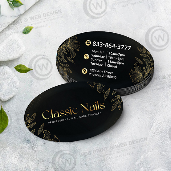 nails-salon-oval-business-card-socb-02 - Oval Business Card - WOC print