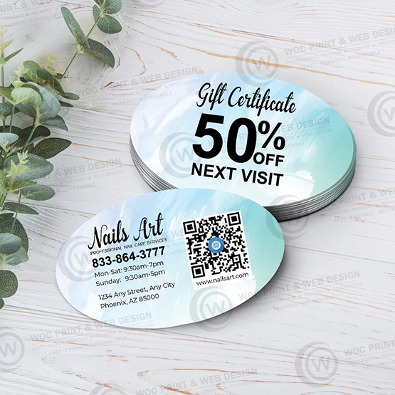 nails-salon-oval-business-card-socb-03 - Oval Business Card - WOC print