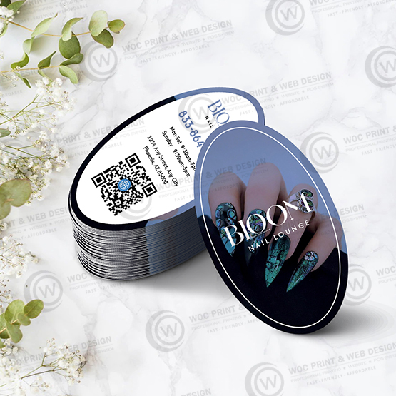 nails-salon-oval-business-card-socb-04 - Oval Business Card - WOC print