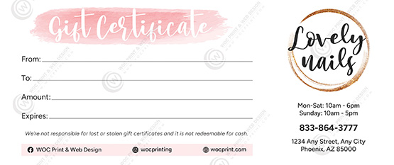 GC-45B - Regular Gift Certificates