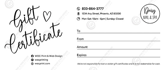 GC-46B - Regular Gift Certificates