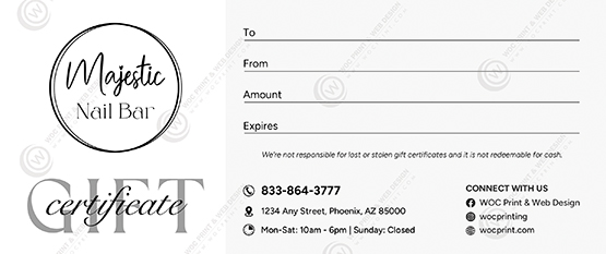 GC-47B - Regular Gift Certificates