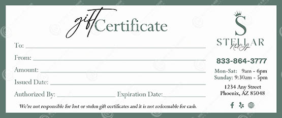 GC-50B - Regular Gift Certificates