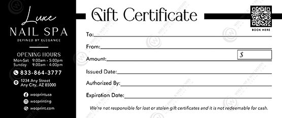 GC-52B - Regular Gift Certificates