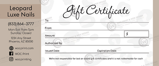 GC-53B - Regular Gift Certificates