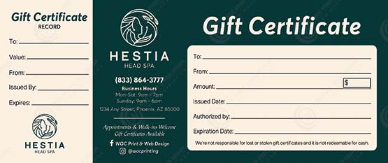 ZPGC-01B - Head Spa Premium Gift Certificates