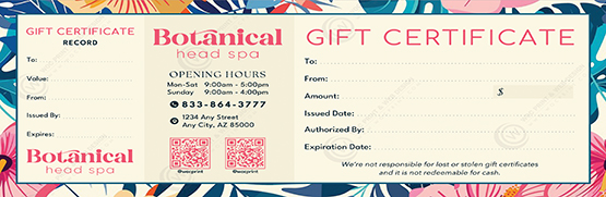 ZPGC-02B - Head Spa Premium Gift Certificates