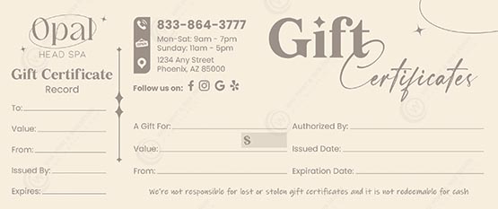 ZPGC-03B - Head Spa Premium Gift Certificates
