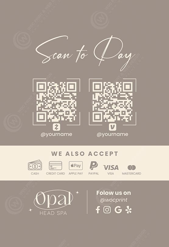 ZTTM-03 - Head Spa Tabletop Menu