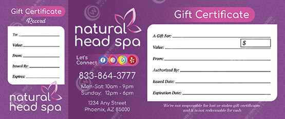 ZPGC-04B - Head Spa Premium Gift Certificates