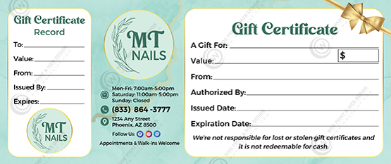 PGC-149B - Premium Gift Certificates